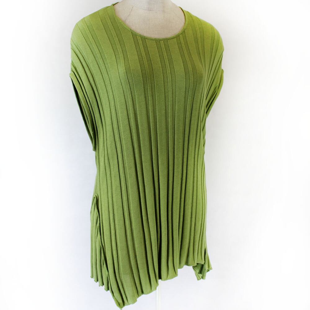 Transparente Green Lagenlook Sweater Tunic Top One Size fits Large-XL Peru